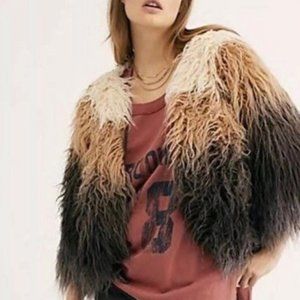 Free People FP One Terra Ombre Shaggy Coat Jacket